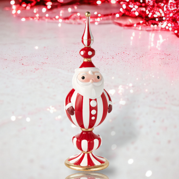 December Diamonds Peppermint Santa Orb