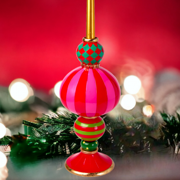 December Diamonds Retro Pink Pinnacle Candle Holder