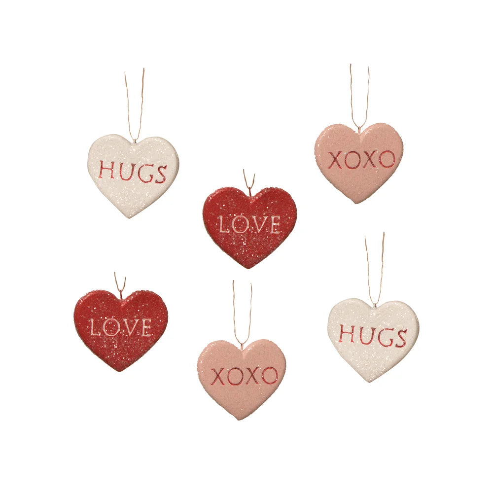 Bethany Lowe Candy Heart Ornament Set/6