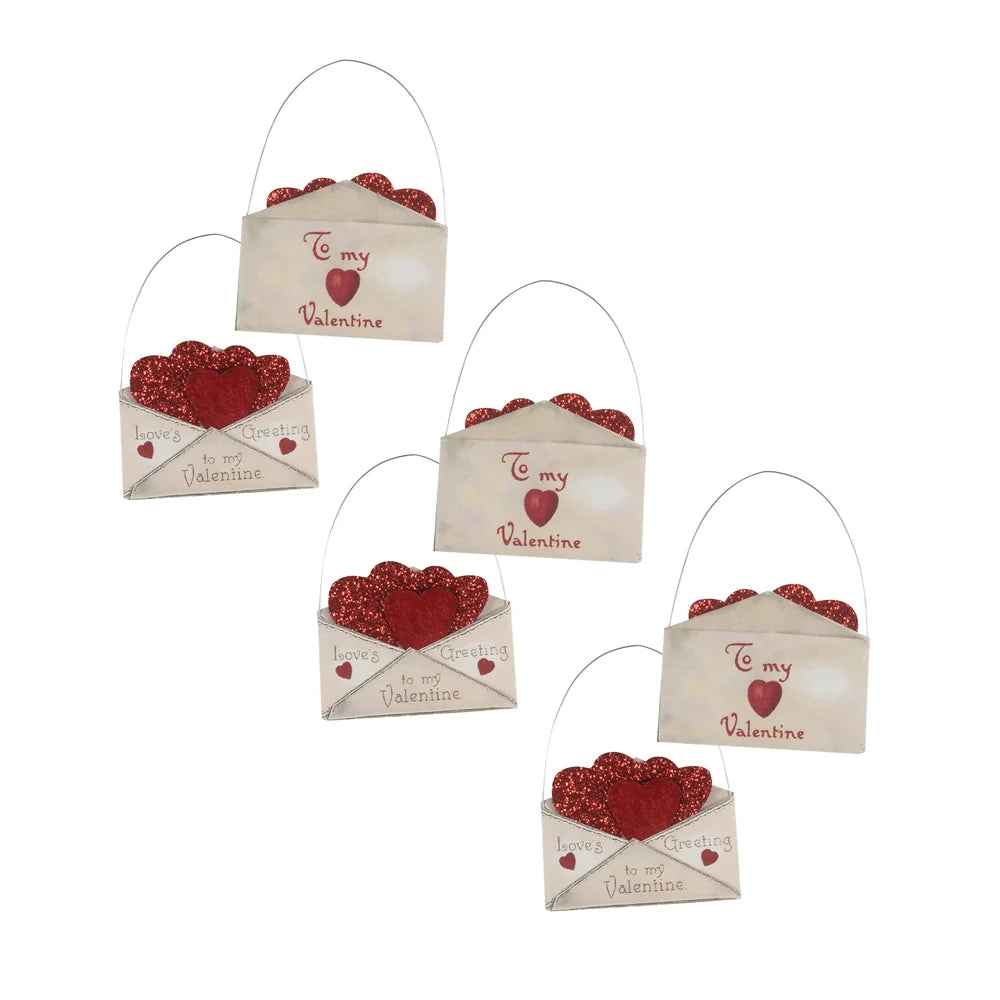 Bethany Lowe Valentine Envelope Ornament Set/6