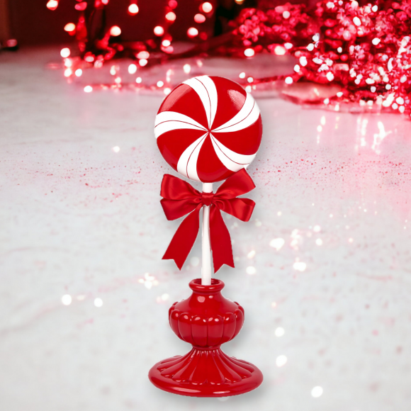 December Diamonds 17in Peppermint Lollipop on Red Base