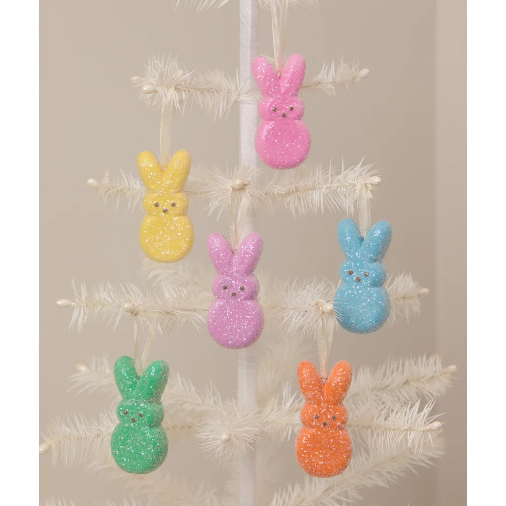 Bethany Lowe Peeps Bunny Ornaments Set/6